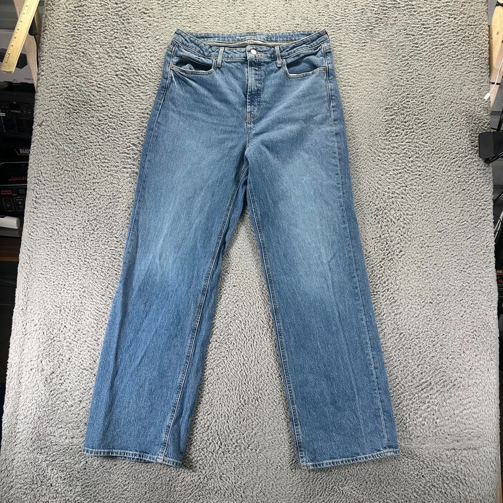 Old Navy Sky-Hi Jeans Womens 14 Blue Cotton Denim Wide-Leg Streetwear Stretch